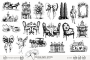 100 line art Victorian Era clip art, an Object Illustration by Poppy Lane Studio (Thumbnail 7 of 13)