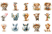 Cute Safari Animals, an Illustration by Designking (Thumbnail 3 of 5)