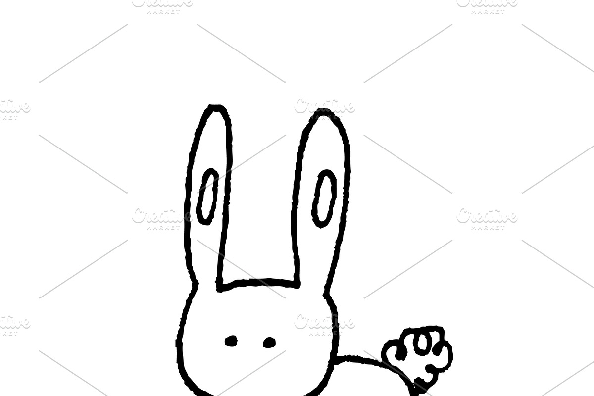 Rabbit sketch, an Animal Illustration by Irene Loal