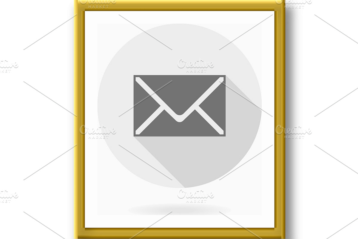 Fine Mail Flat Icon, an Outline Icon by FineArtStudio (Photo 2 of 3)