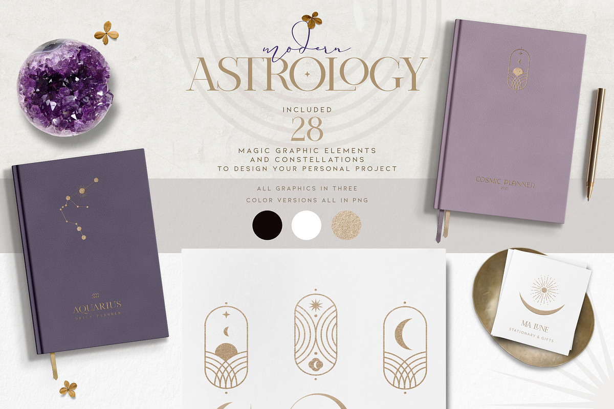Watercolor Zodiac Galaxy Collection, a Decorative Illustration by beehouse studio (Photo 12 of 13)