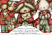 Whimsical Valentine Clipart, an Illustration by Designking (Thumbnail 1 of 5)