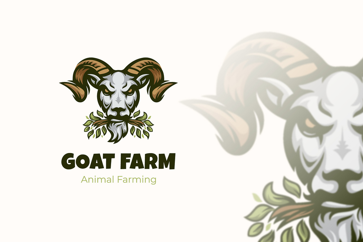 Goat Farm Mascot Logo design, a Branding & Logo Template by Agung_cs