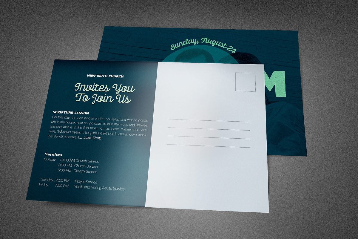 Baptism Church Postcard Template, a Card Template by loswl (Photo 2 of 2)