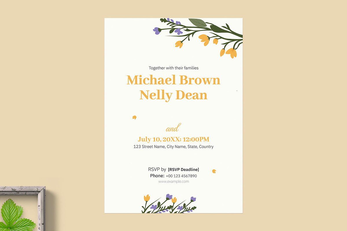 Romantic Wedding Invitation Bundle, an Invitation Template by graphypix (Photo 3 of 6)