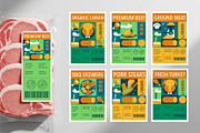 Mosaic Meat and Fish Designs, a Food Illustration by Lettering_Logo (Thumbnail 3 of 9)