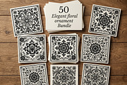 50 Elegant Floral Ornament Bundle, a Decorative Illustration by Amazin_art (Thumbnail 1 of 29)