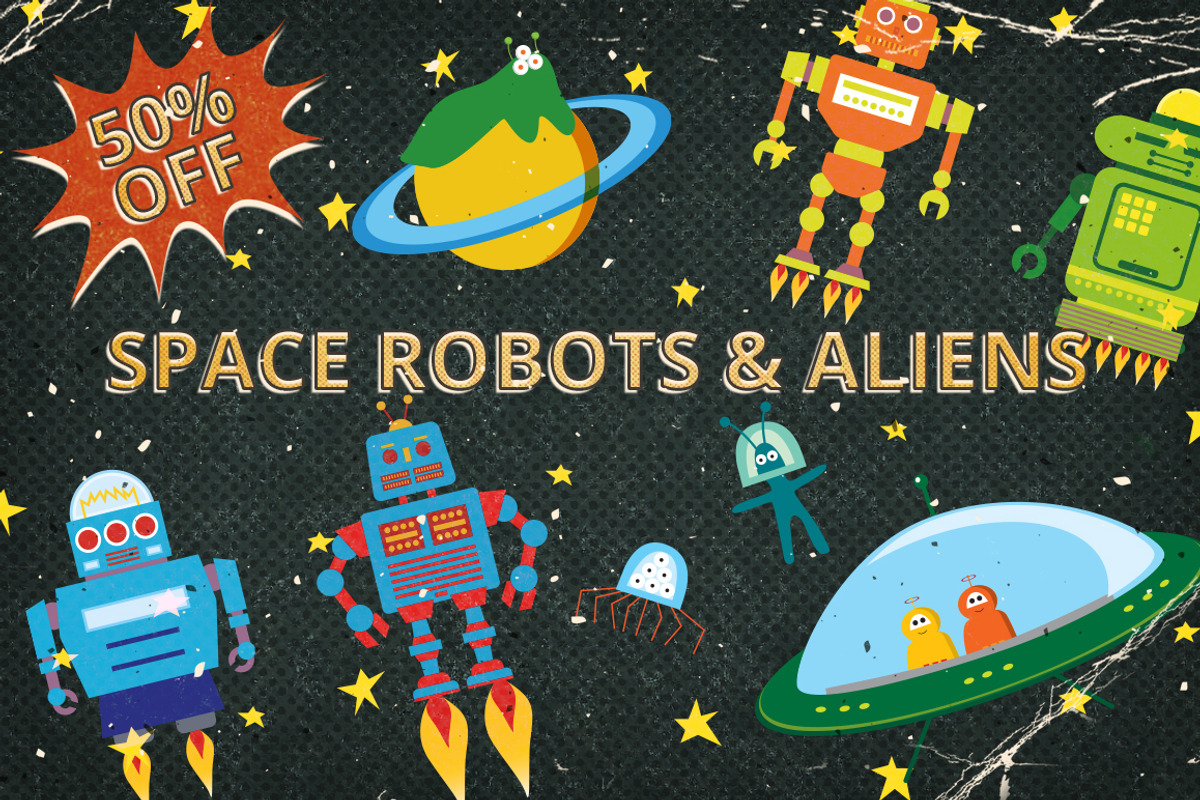 Space Aliens and Robots, an Illustration by lingard design (Photo 1 of 7)
