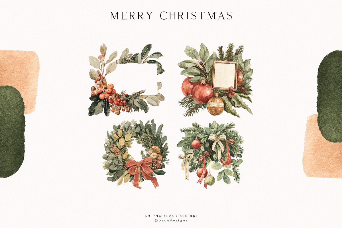 Merry Christmas Collection, a Seasonal Illustration by PeDe Designs (Photo 6 of 31)