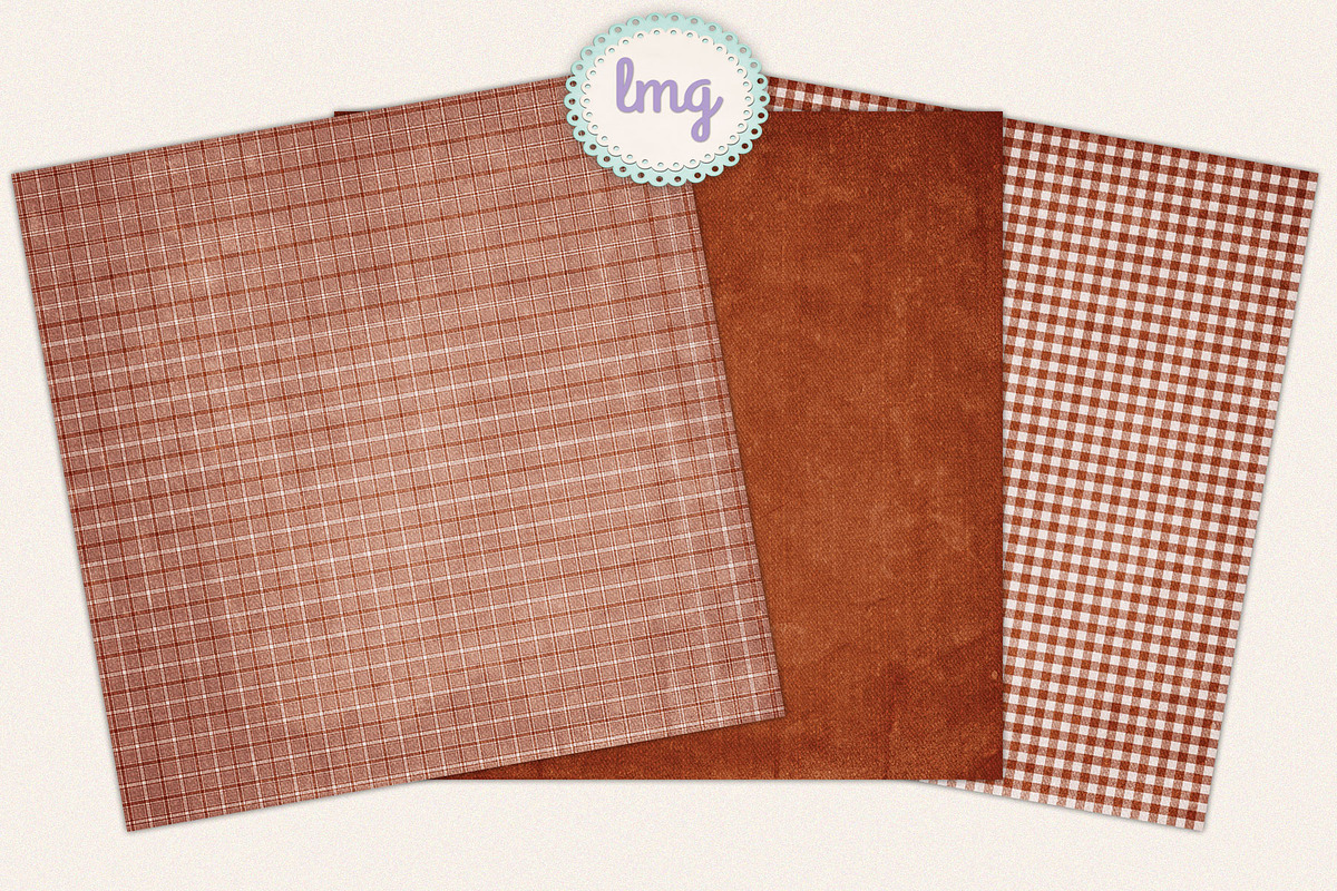 Fall Gingham Scrapbook Papers, a Pattern Graphic by Lavender Mint Graphics (Photo 2 of 5)
