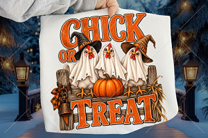 Chick or Treat Halloween PNG, a Seasonal Illustration by Canvas Craft
