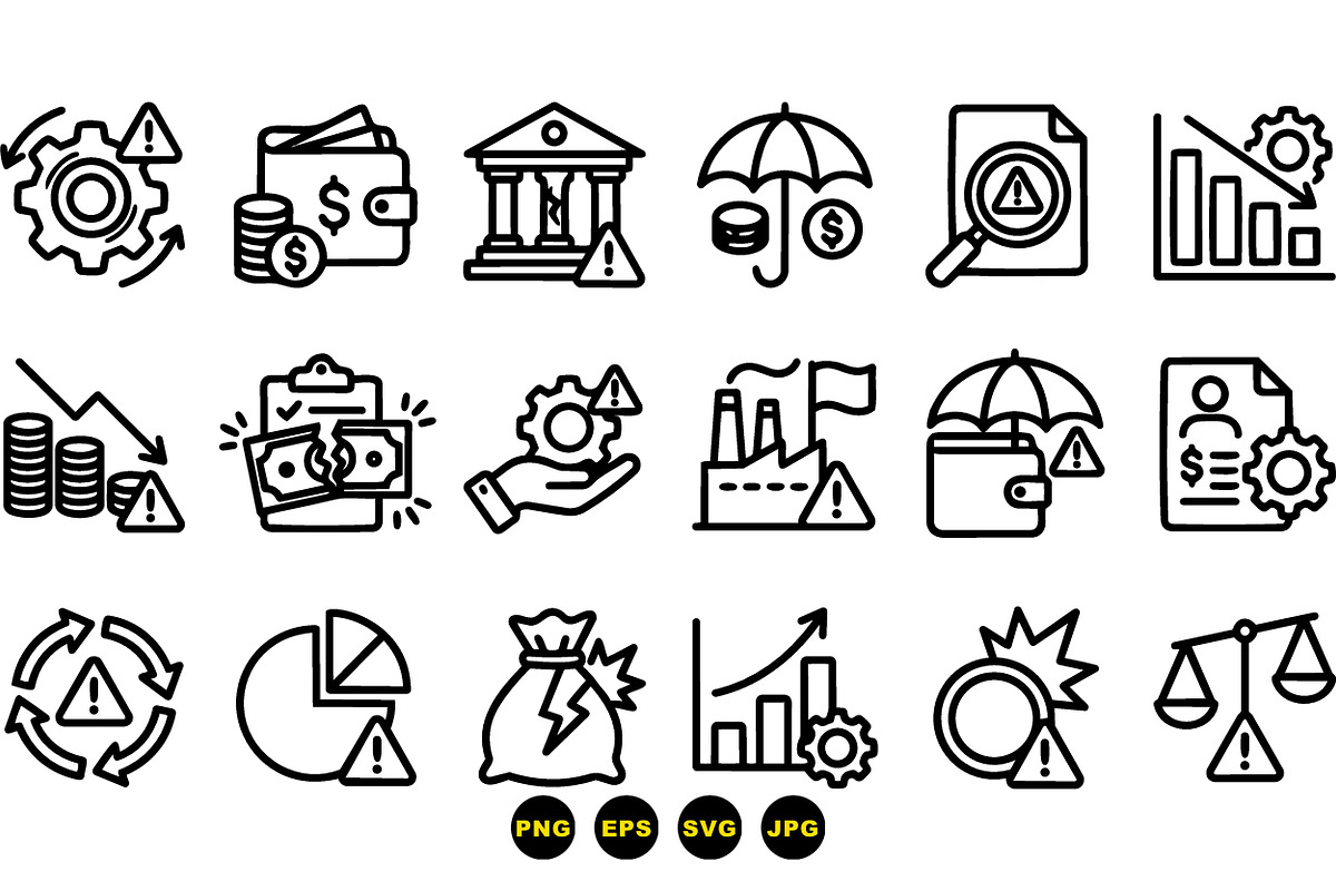 Business Risk Alert Icon Set, an Illustration by designvectx (Photo 3 of 3)