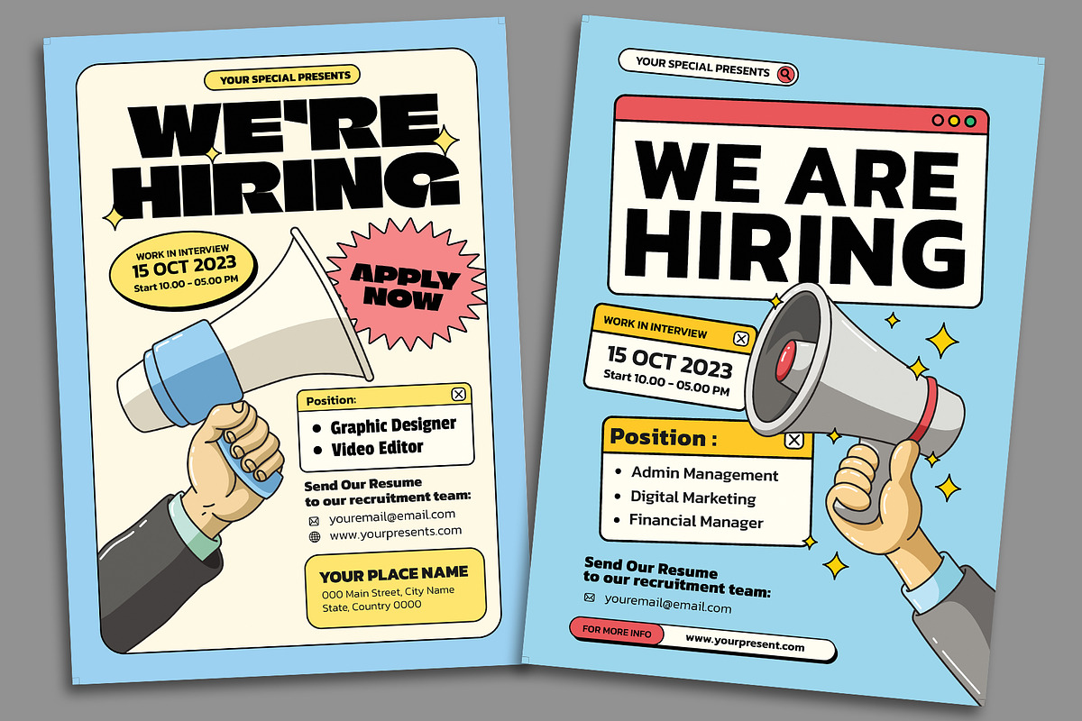 We're Hiring Flyer (16 Assets), a Flyer Template by Graptail (Photo 4 of 12)