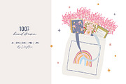Book Lovers Clipart. Girls and Books, an Object Illustration by VerAna (Thumbnail 12 of 24)