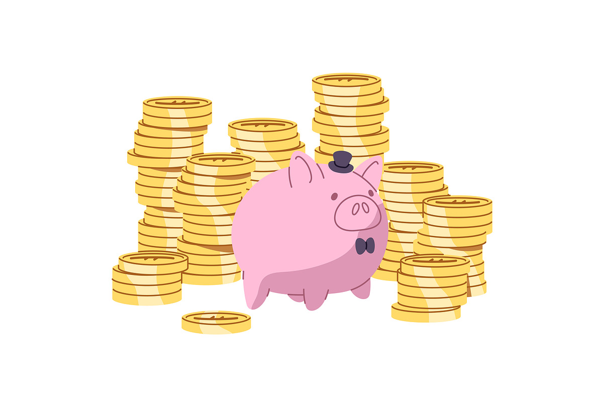 Cash money, coins set + backgrounds, a Finance Illustration by PaperTrident (Photo 7 of 12)