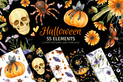 Watercolor Halloween Clipart, an Object Graphic by Valin Malin (Thumbnail 1 of 14)