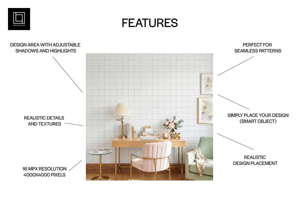 Home Office Wallpaper Mockup PSD, a Household Mockup by 1001 mockups (Photo 2 of 13)