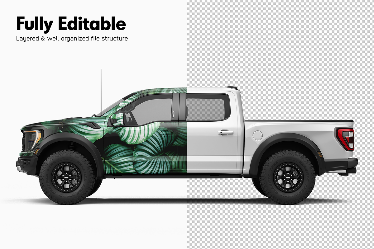 Pickup Truck Mockup 9, an Advertising Mockup by Mockupix (Photo 3 of 12)