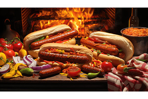juicy hot dogs and burgers ai, a Food & Drink Photo by pikepicture
