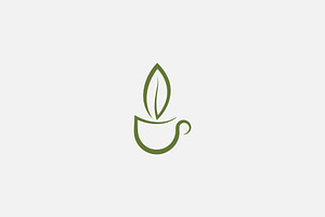 Cup With Leaf Logo