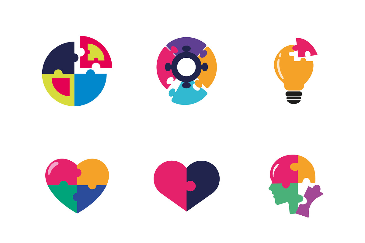 Colorful Puzzle Icons Set preview 3