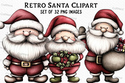 Retro Santa Clipart, an Illustration by Craft Nest (Thumbnail 1 of 6)
