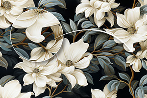 Handpainted Forest Flowers Wallpaper