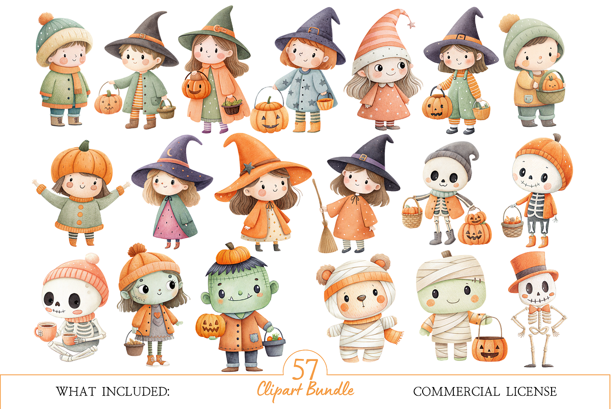 Spooky Halloween Clipart PNG, a Seasonal Illustration by MockupWizard (Photo 2 of 6)
