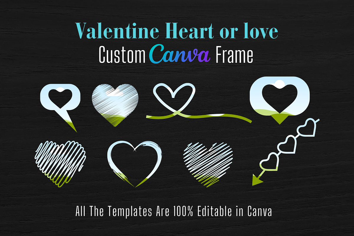 20 Valentine Heart Canva Fream, a Design Template by Waliullah Solutions (Photo 1 of 4)