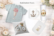 Vintage Floral Summer PNG, a Decorative Illustration by Artnoy (Thumbnail 6 of 18)