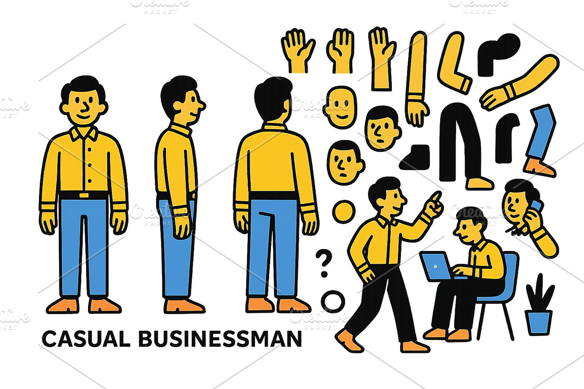 Vector illustration of casual, a Person Illustration by ZinetroN