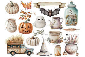 Cute Halloween Clipart Set