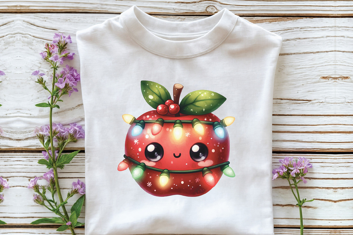 Christmas Kawaii Fruits Sublimation, an Illustration by CraftArtStudio (Photo 5 of 6)
