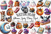 Watercolor Halloween Spooky Bakery, an Illustration by Designking (Thumbnail 1 of 4)