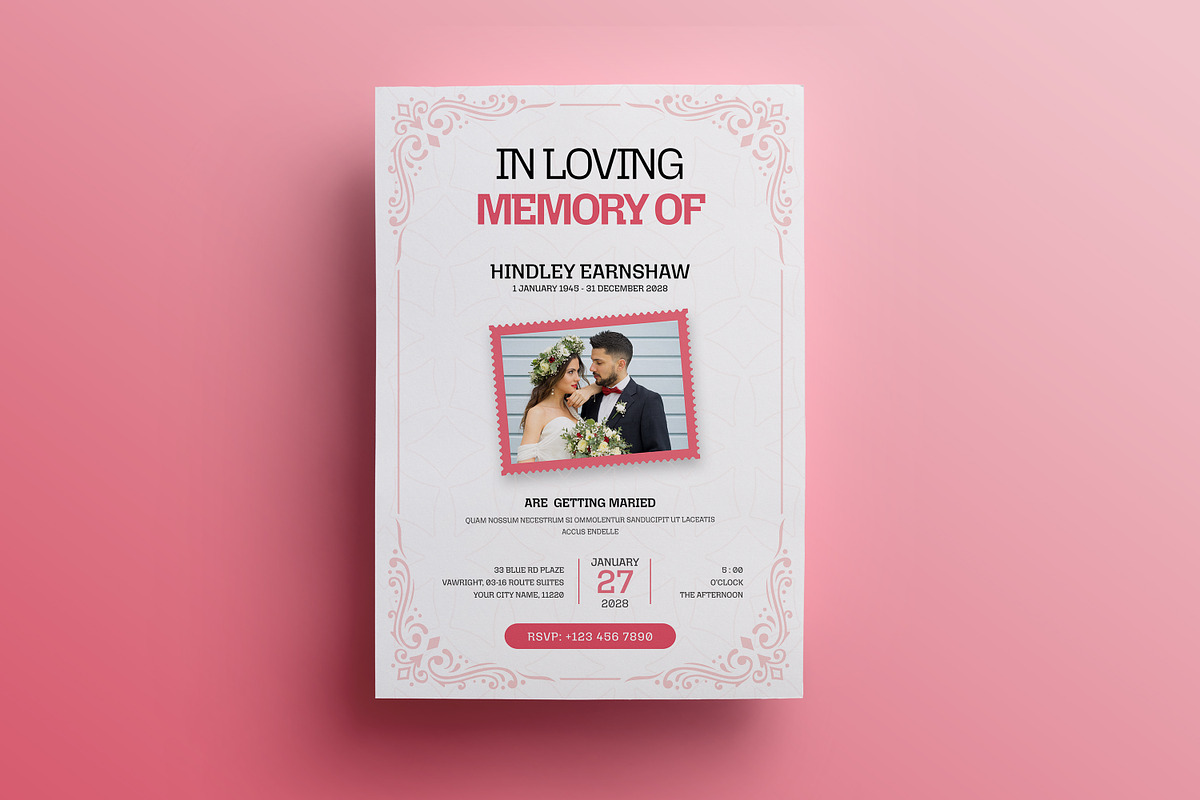 Classic Minimal Funeral Program, an Invitation Template by Creatiya Type (Photo 3 of 6)
