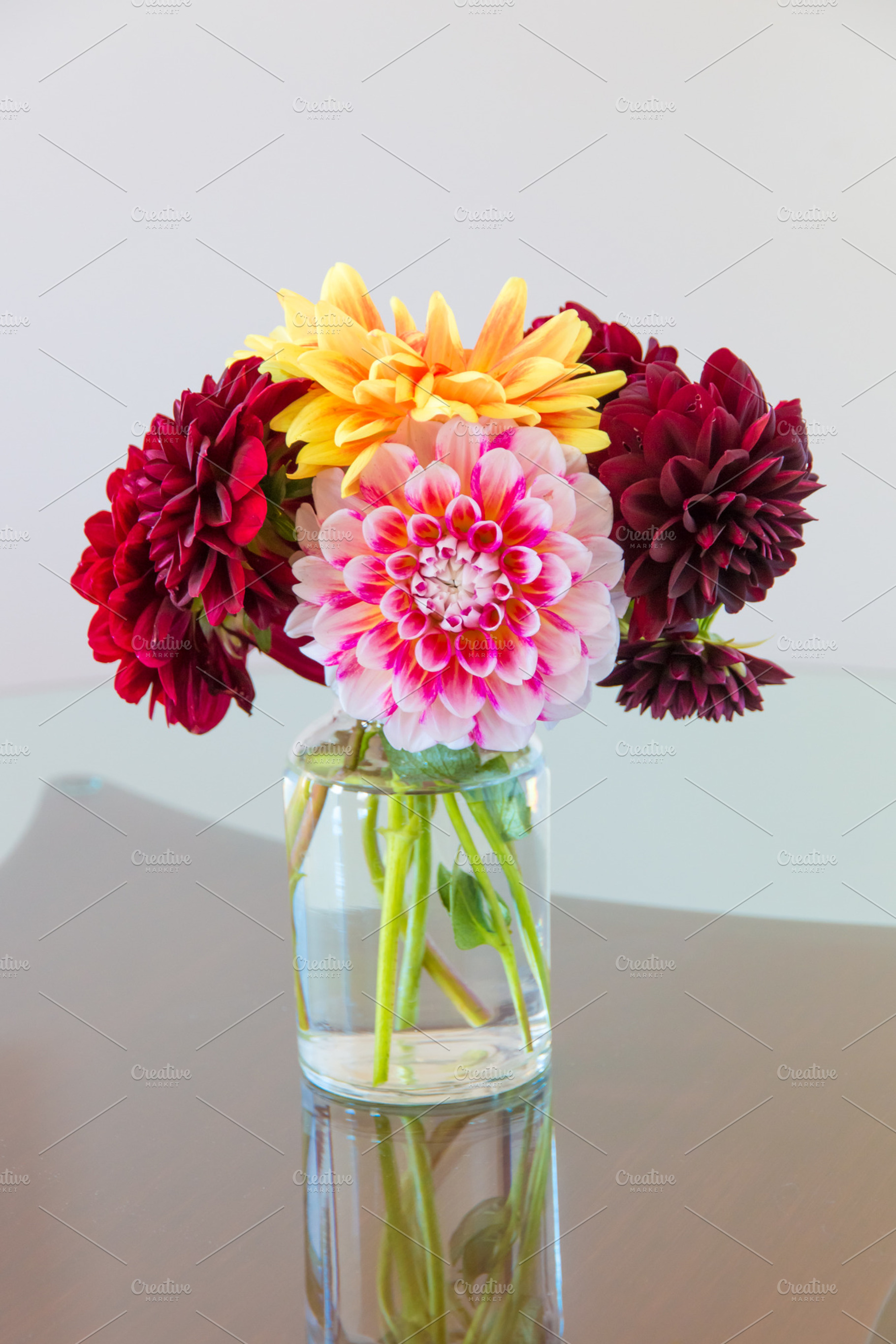 Dahlia flowers featuring autumn, background, and beauty, a Nature Photo by Irina Moskalev