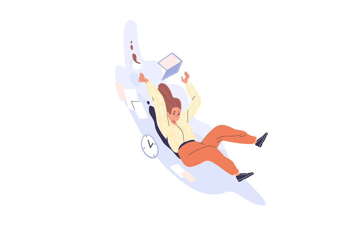 People living fast life concept set, a Person Illustration by Good Studio (Photo 4 of 7)