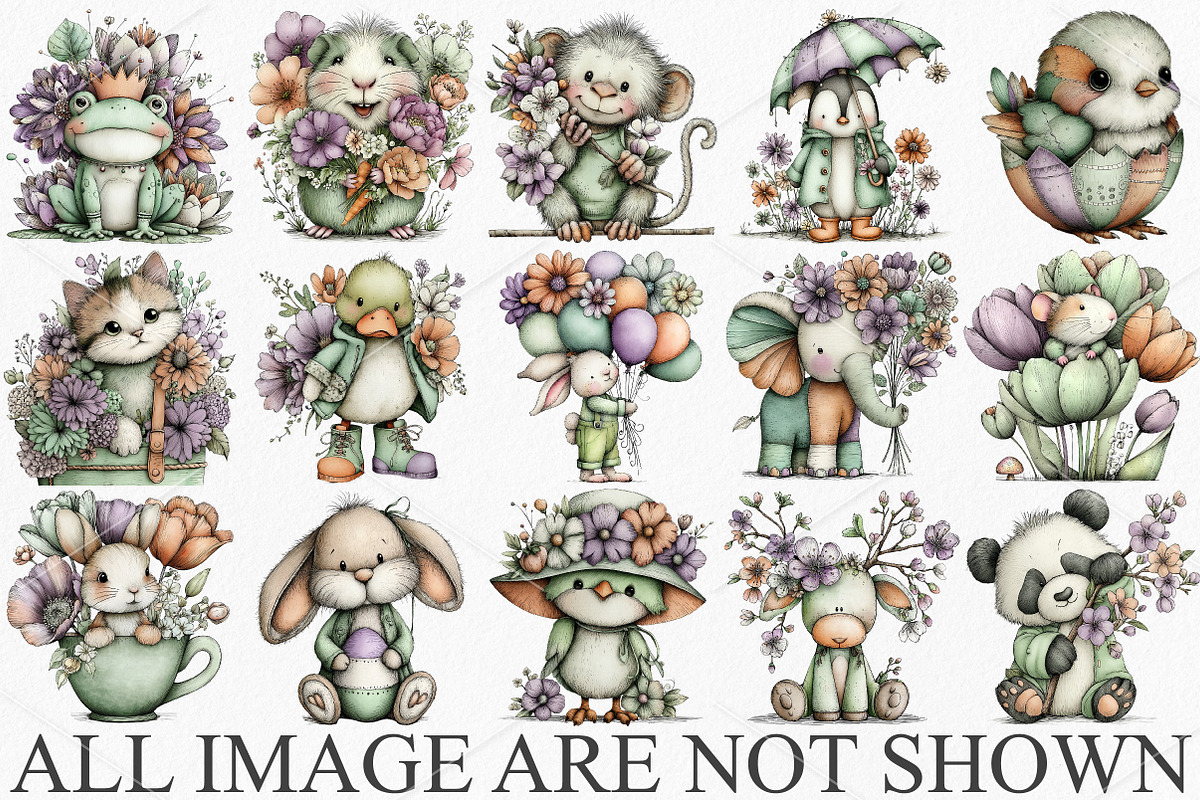 Whimsical Animals Cute Spring PNG, an Illustration by Canvas Craft (Photo 3 of 6)