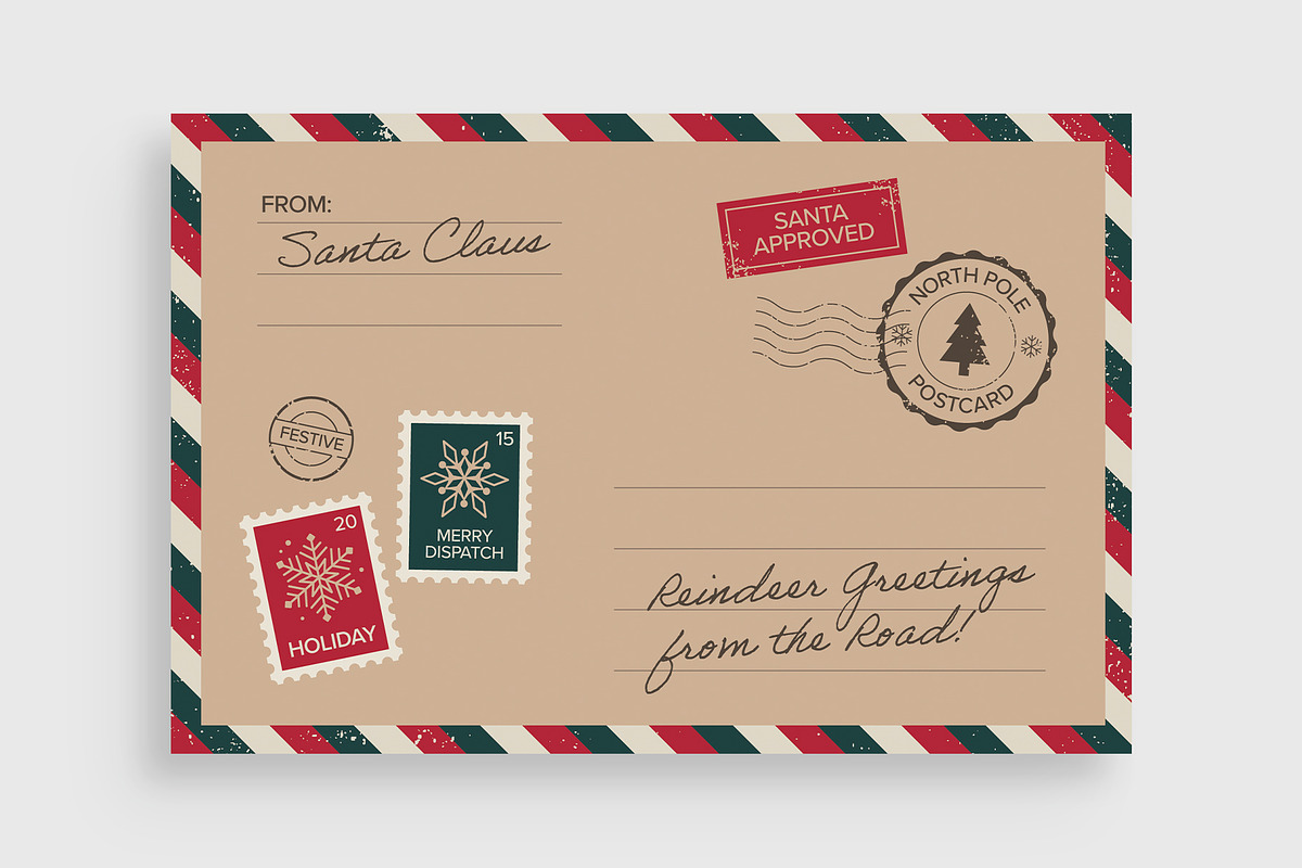 Christmas Vintage Travel Postcard preview 3