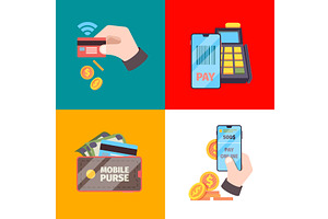 Online payment. nfc cards mobile, a Background Graphic by Onyx