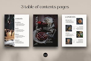 Dark Moody Canva Cookbook Template