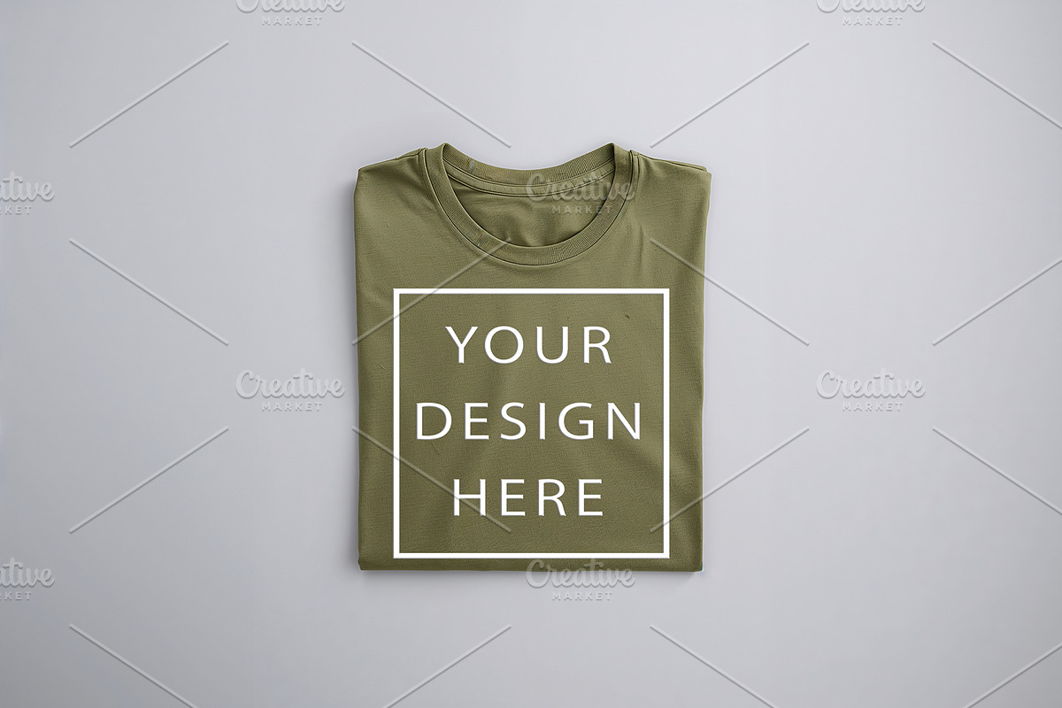 T-Shirt Mockup - Olive Edition, a Shirt Mockup by ForhadGFX (Photo 6 of 12)