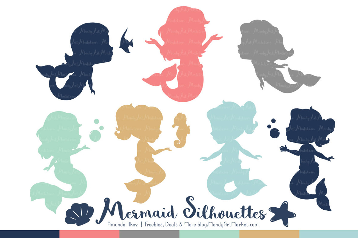 Mermaid Silhouettes in Modern Chic, an Illustration by Amanda Ilkov (Photo 1 of 3)