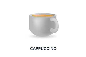 Cappuccino Icon. 3d Illustration