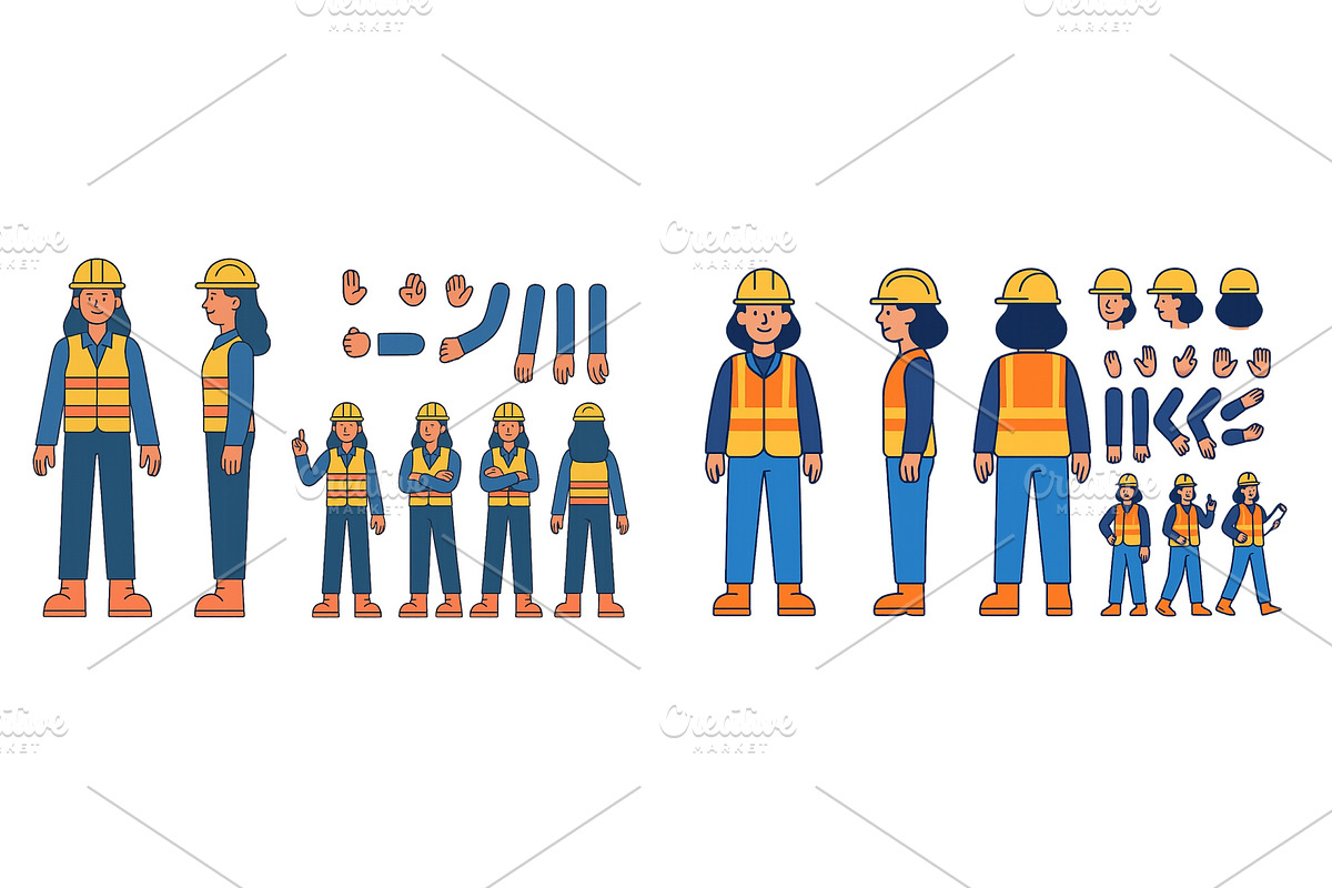 Construction worker character, an Illustration by ZinetroN