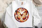 Round Butterfly Stained Glass, an Illustration by DreamCafeArt (Thumbnail 4 of 5)