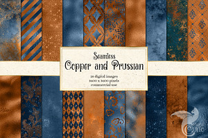 Copper and Prussian Textures, a Texture Graphic by Digital Curio