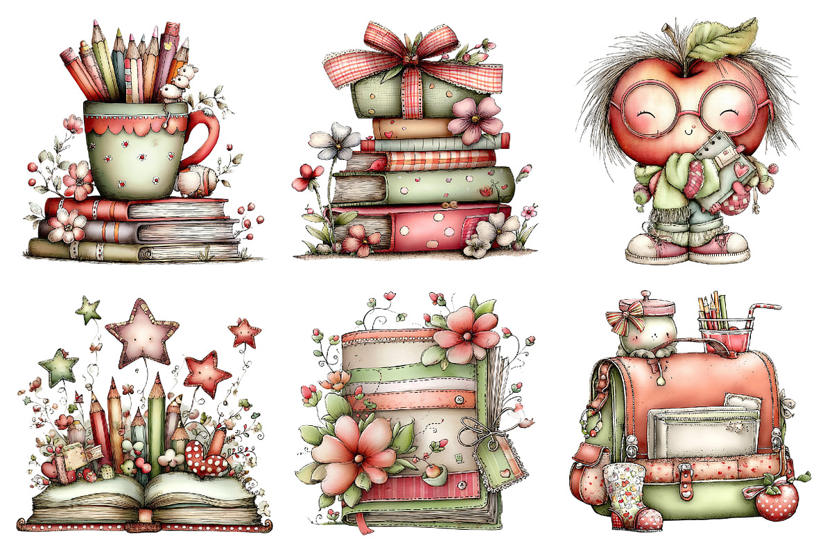 Back to School Clipart Bundle, a Seasonal Illustration by DreamArtGraphic (Photo 2 of 4)