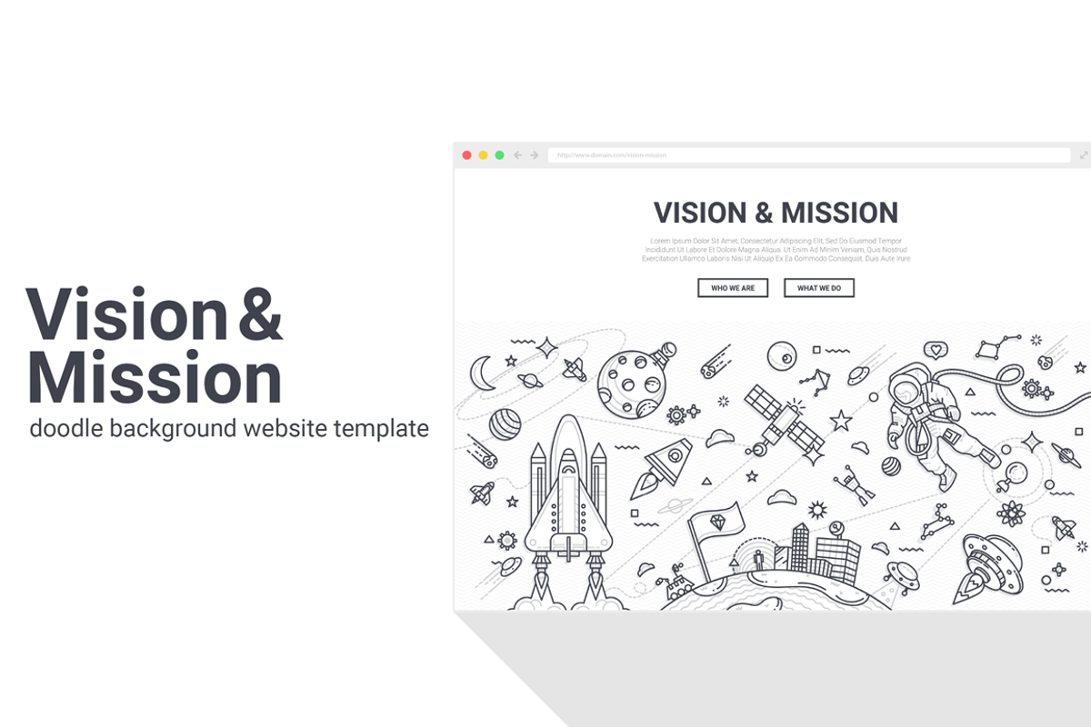 Vision & Mission Doodle Background, an Illustration by Flat Icons (Photo 1 of 2)