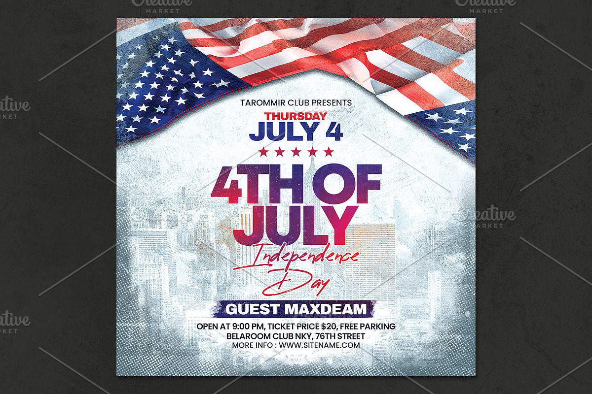 4th of July - 2 Flyer Templates, a Flyer Template by Tarommir (Photo 2 of 7)